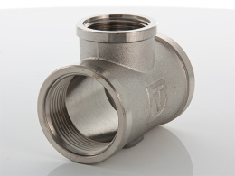 Тройник VALTEC переходной 3/4 х 1/2 х 3/4 внутренняя, никелированная латунь