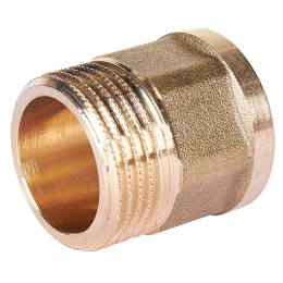 Переходник Stout под ключ из латуни, внутренняя-наружная резьба 1/2x3/4