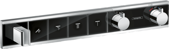 Встраиваемый смеситель Hansgrohe для душа RainSelect термостатический, черный/хром 15357600