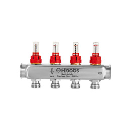 Коллектор HOOBS , с расходомерами, 1 х 3/4 -2 вых .