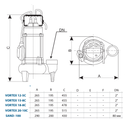 Дренажный насос Aquario VORTEX 15-8C