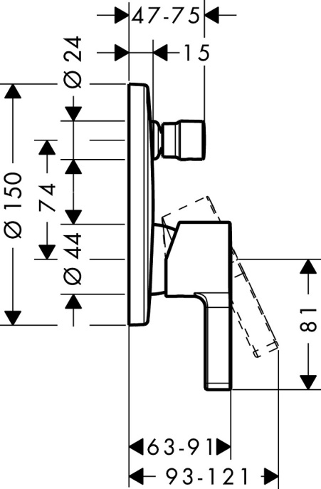 Встраиваемый смеситель Hansgrohe Metris S 31465000